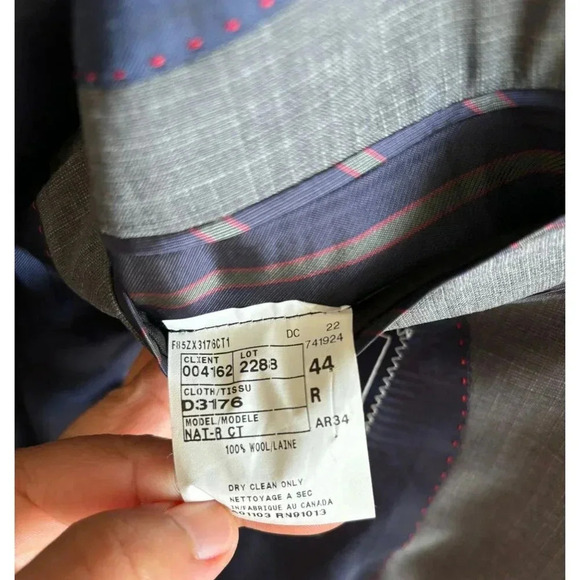 Cremieux Collection Mens Two Button Suit Jackets Blazer Sport Coat Grey Sz 44R - Picture 11 of 13